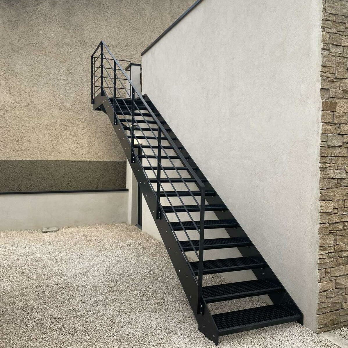 Escalier à limon droit pour l'extérieur